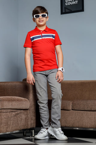 Classic Red Polo T Shirt for Boys