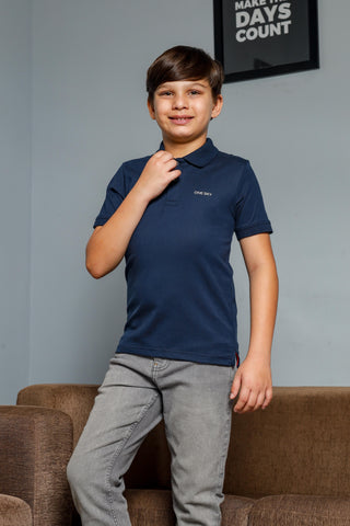 Boys Navy Polo T-Shirt