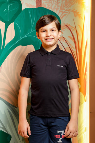 Boys Black Polo Tshirt