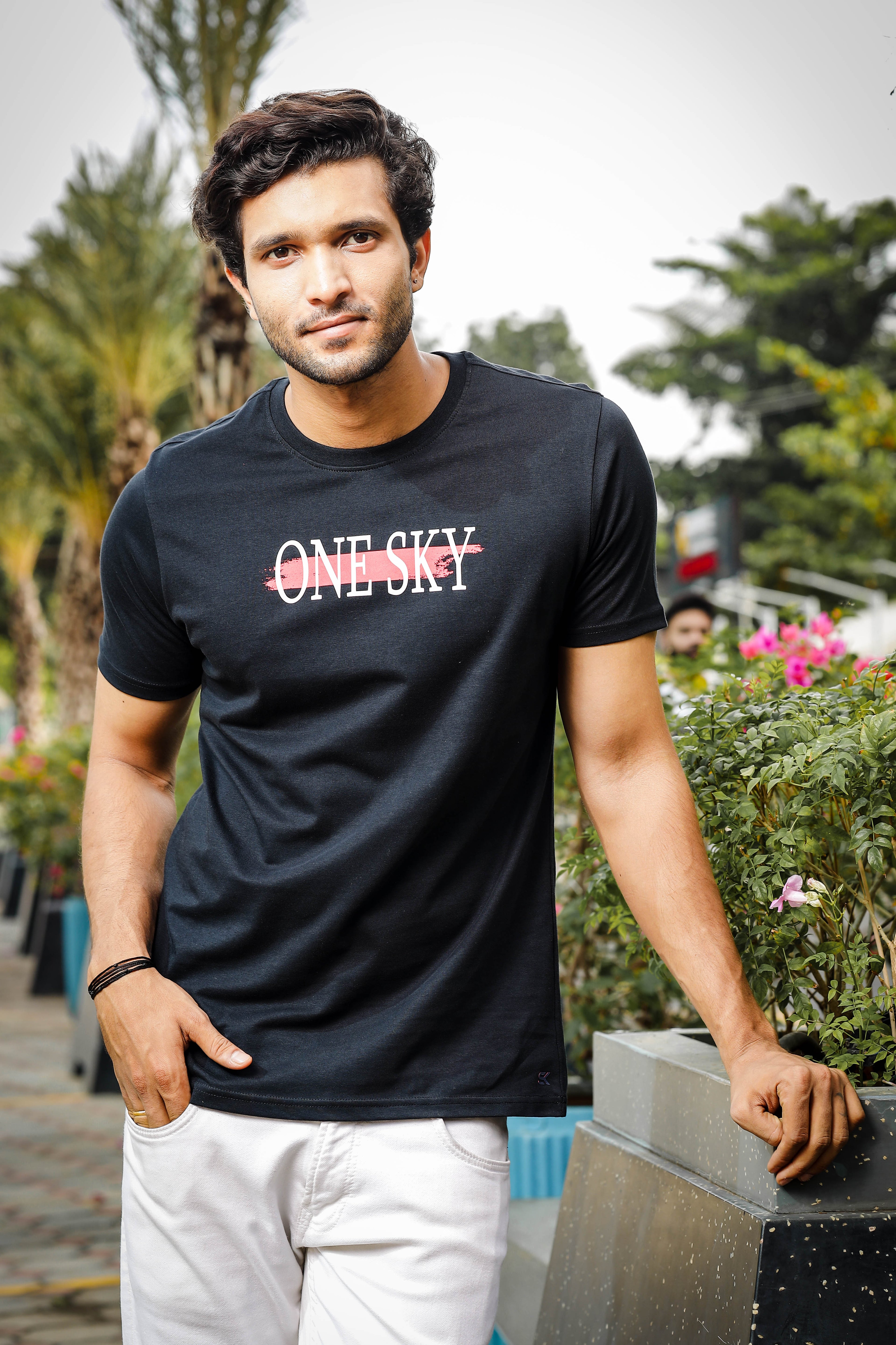 Men's Typography Pure Cotton Round Neck T-Shirt