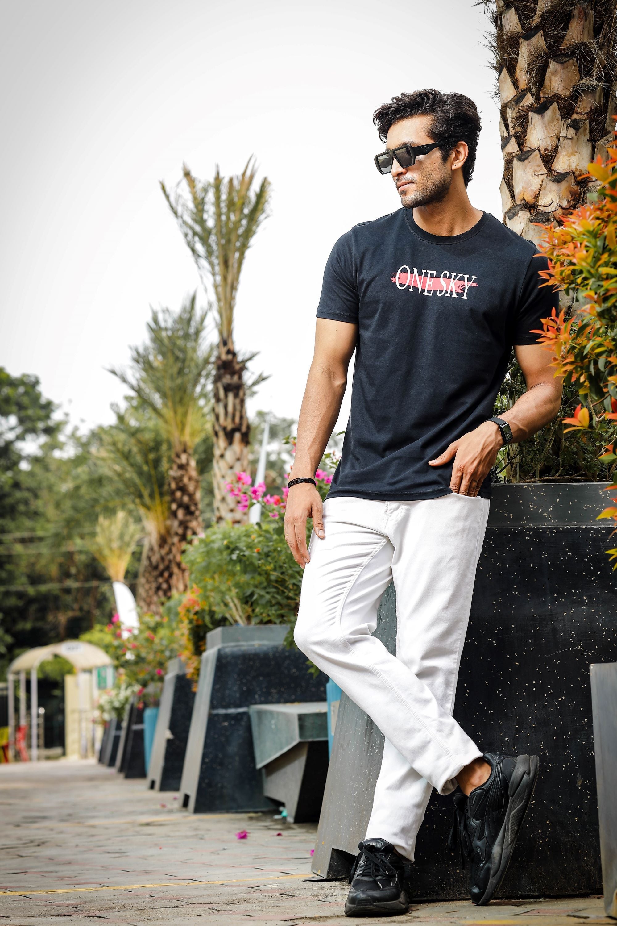 Men's Typography Pure Cotton Round Neck T-Shirt