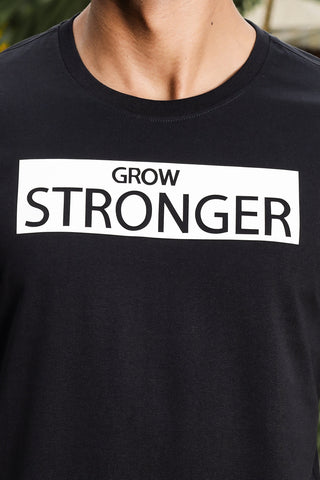 ONE SKY MEN JET BLACK TYPOGRAPHY PRINTED T SHIRT