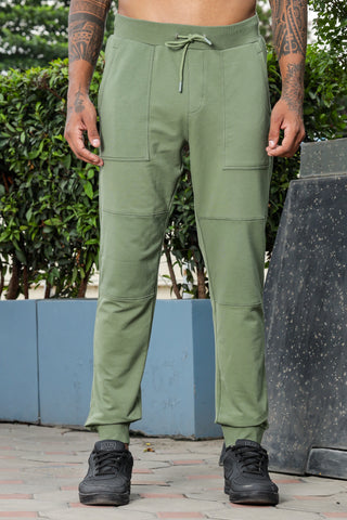 ONE SKY MEN NU OLIVE SOLID JOGGERS