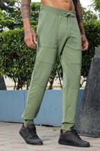 ONE SKY MEN NU OLIVE SOLID JOGGERS
