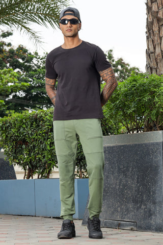 ONE SKY MEN NU OLIVE SOLID JOGGERS