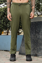 ONE SKY MEN MILITARY OLIVE SOLID JOGGERS