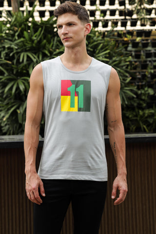 ONE SKY MEN MIRAGE GRAY PRINTED MENS TANK