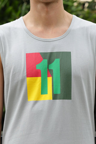 ONE SKY MEN MIRAGE GRAY PRINTED MENS TANK