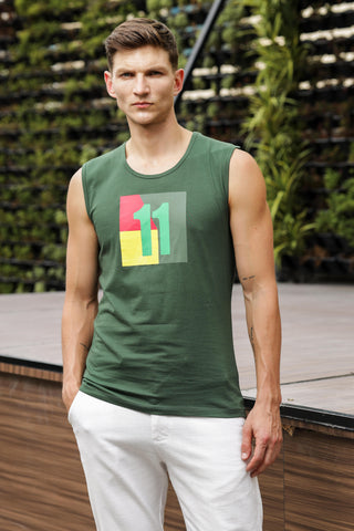 ONE SKY MEN GREENER PASTURES PRINTED MENS TANK