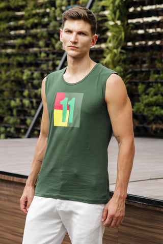 ONE SKY MEN GREENER PASTURES PRINTED MENS TANK