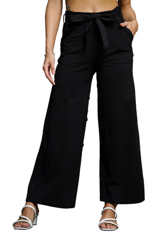 Womens High Waist Straight Fit Pant Cotton Blend Casual Trouser