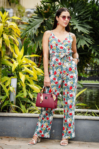 WOMENS FLORAL PRINT JUMPSUIT