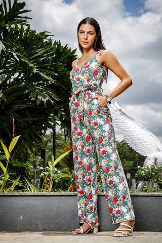 WOMENS FLORAL PRINT JUMPSUIT