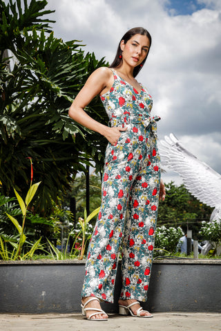 WOMENS FLORAL PRINT JUMPSUIT