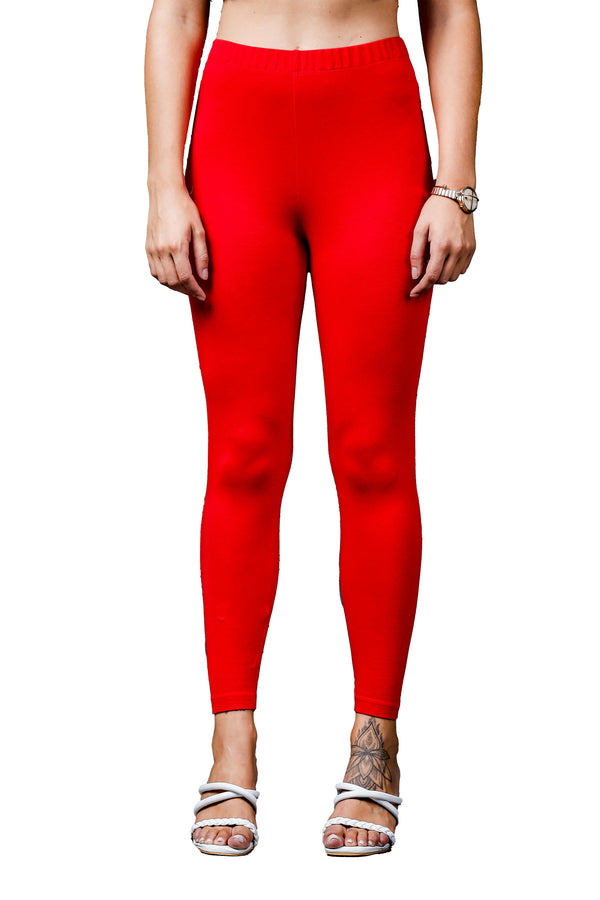 ONE SKY WOMEN RED SOLID LEGGINGS