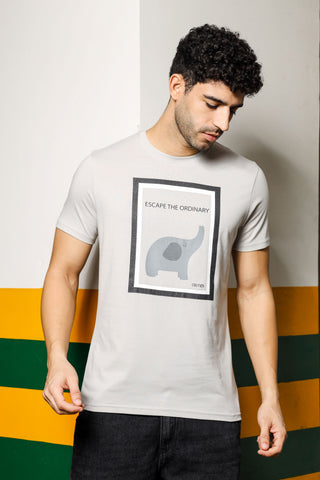 Mens Round Neck Men's T-Shirt - Comfortable Sand Graphic Print, Men's Wear Tee Stylish Regular Fit Cotton Tshirt for Casual, Outing, Hiking