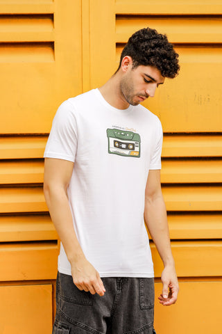 Mens Round Neck T-Shirt - Comfortable Sand Graphic Print Men's Wear Tee Stylish Regular Fit Cotton Tshirt for Casual, Outing, Hiking