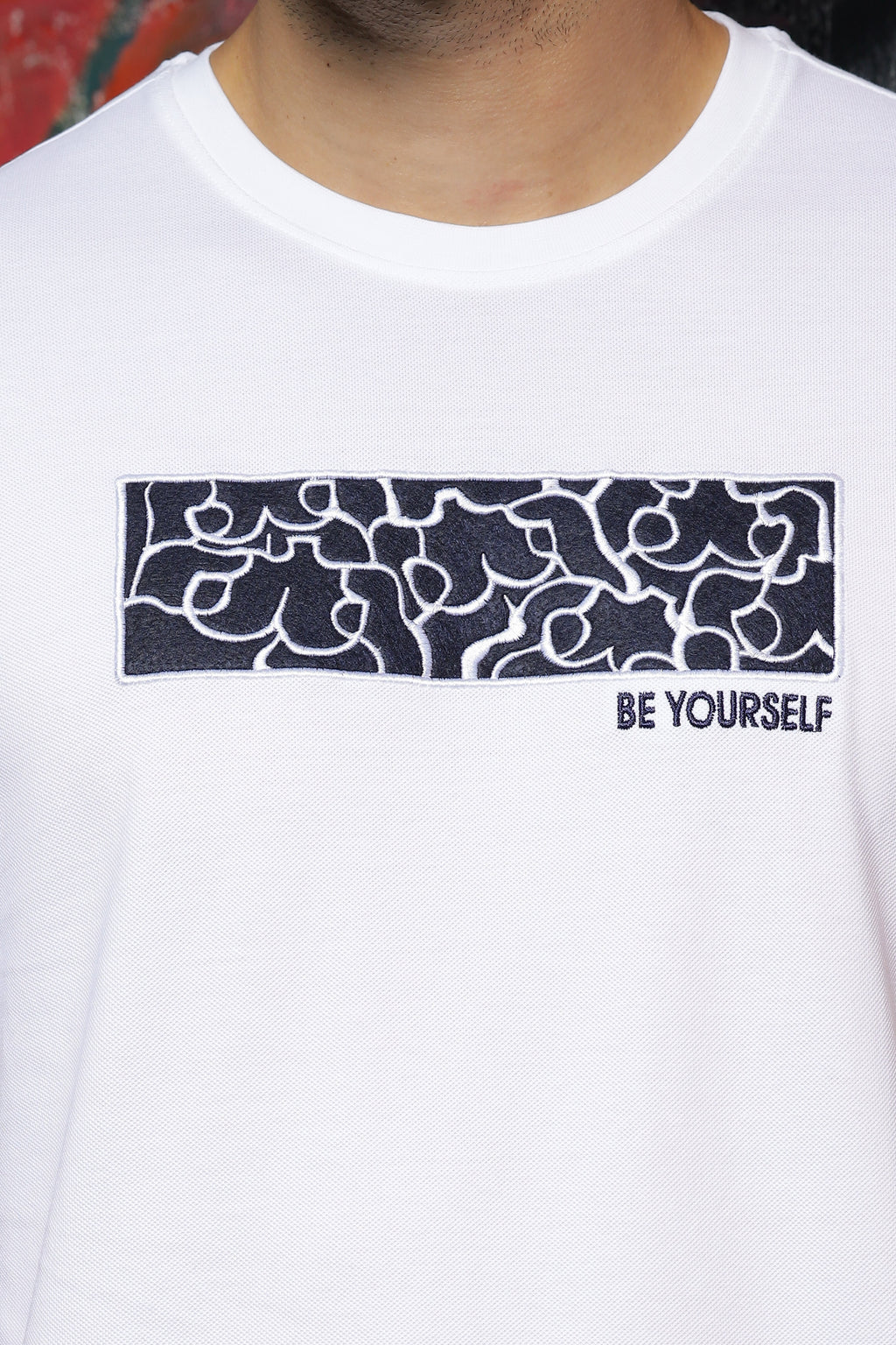 Mens White Round Neck T-Shirt