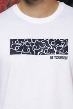 Mens White Round Neck T-Shirt