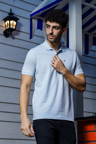 Men's Polo T-Shirt, 100% Cotton, Classic Fit, Half Sleeves Blue Tshirt