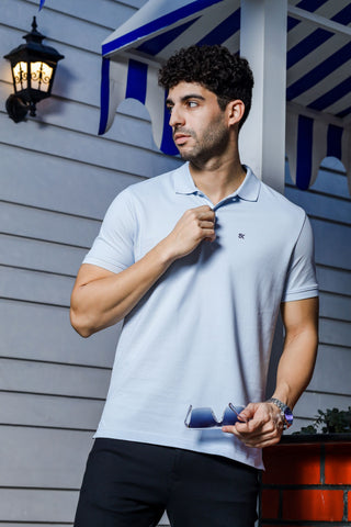 Men's Polo T-Shirt, 100% Cotton, Classic Fit, Half Sleeves Blue Tshirt