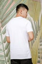 Mens Graphic Print Round Neck White Tshirt