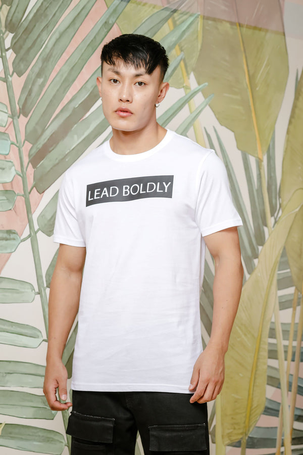 Mens Graphic Print Round Neck White Tshirt