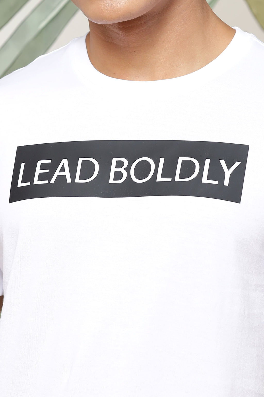 Mens Graphic Print Round Neck White Tshirt