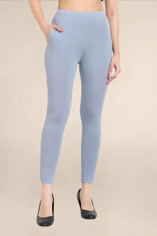 Women Shark Grey Ankle Length Legging