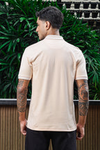 ONE SKY Men's 100% Cotton Polo Self-Design T-Shirt