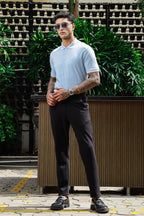 ONE SKY Men's 100% Cotton Polo Self-Design T-Shirt