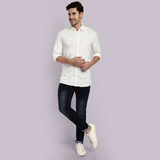 Men White Casual Shirt