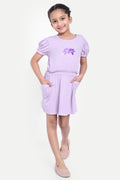 Girls' Floral Print Dress with Pockets