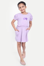 Girls' Floral Print Dress with Pockets
