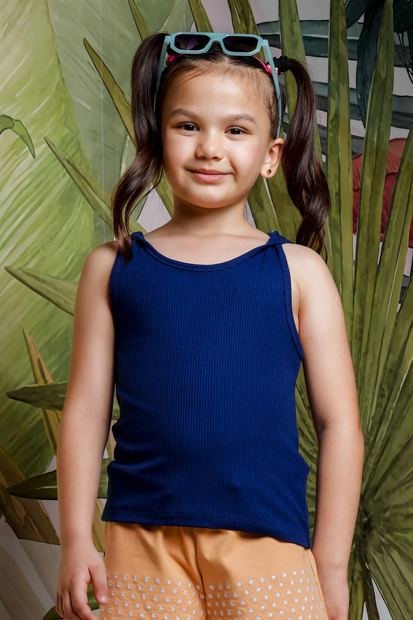 Girls Blue Sleeveless Top