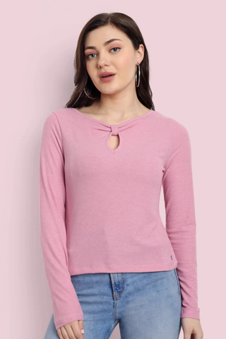 WOMENS STYLISH PATTERN PINK TOP