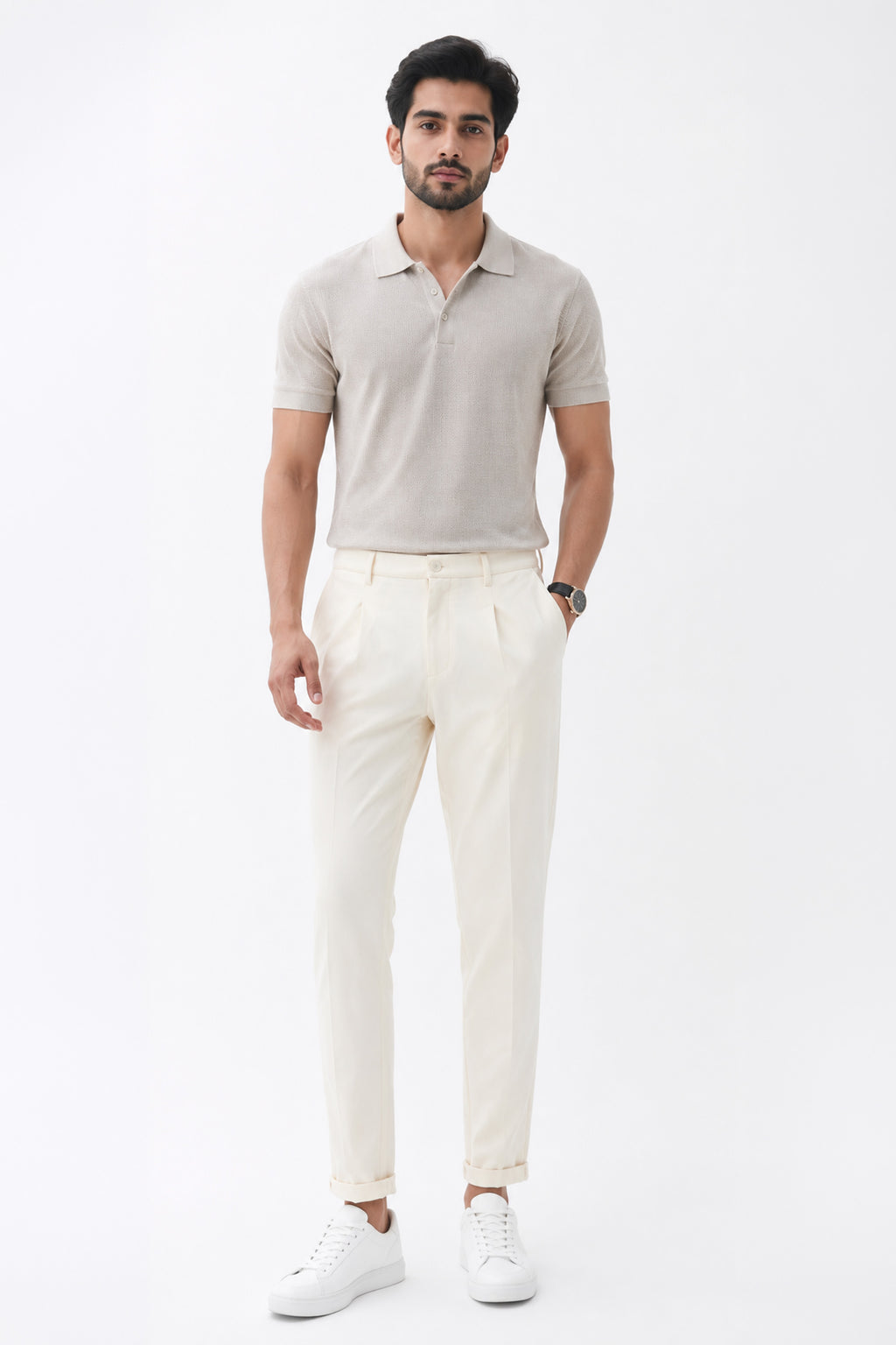EGRET COLOR MEN TROUSER