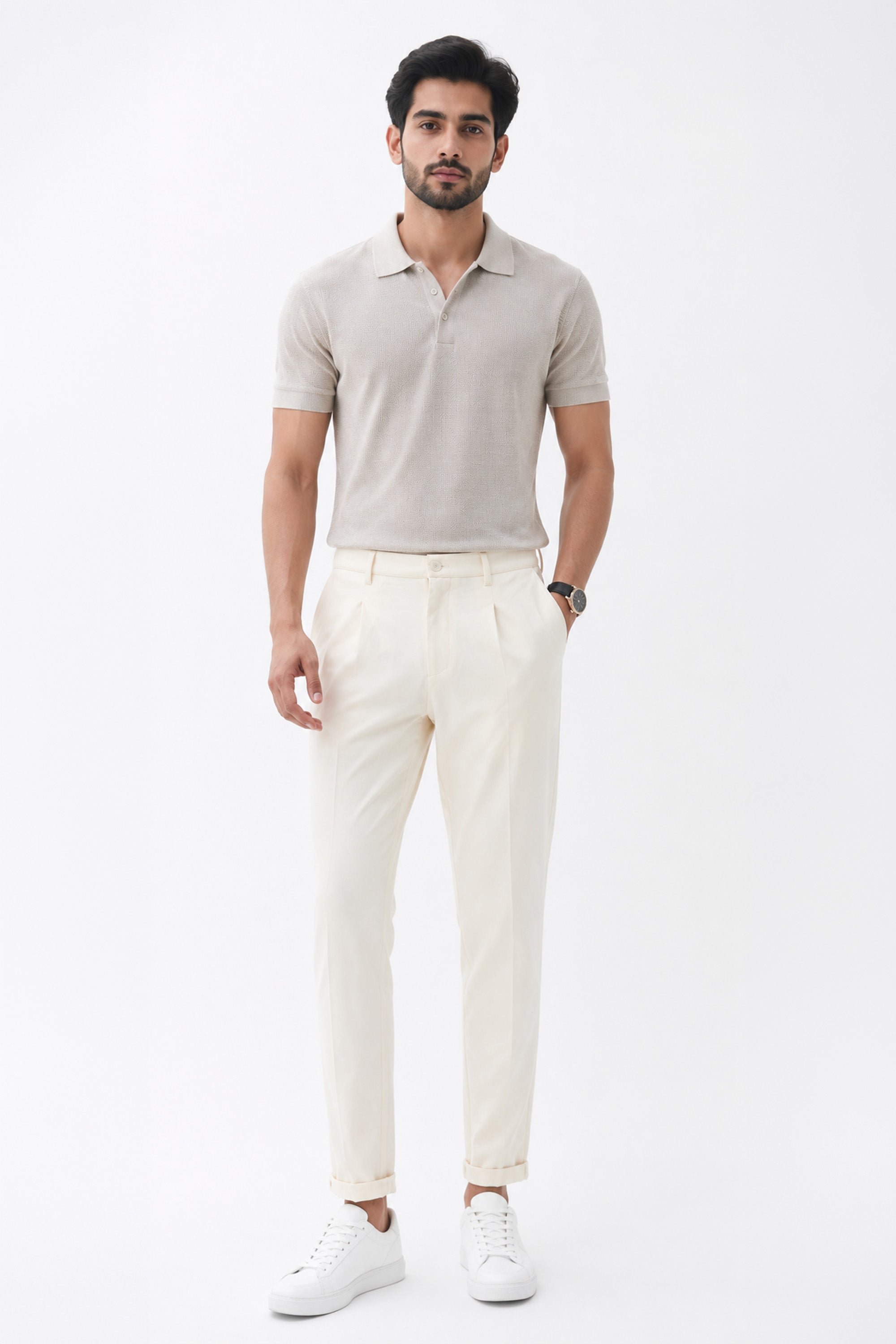 EGRET COLOR MEN TROUSER