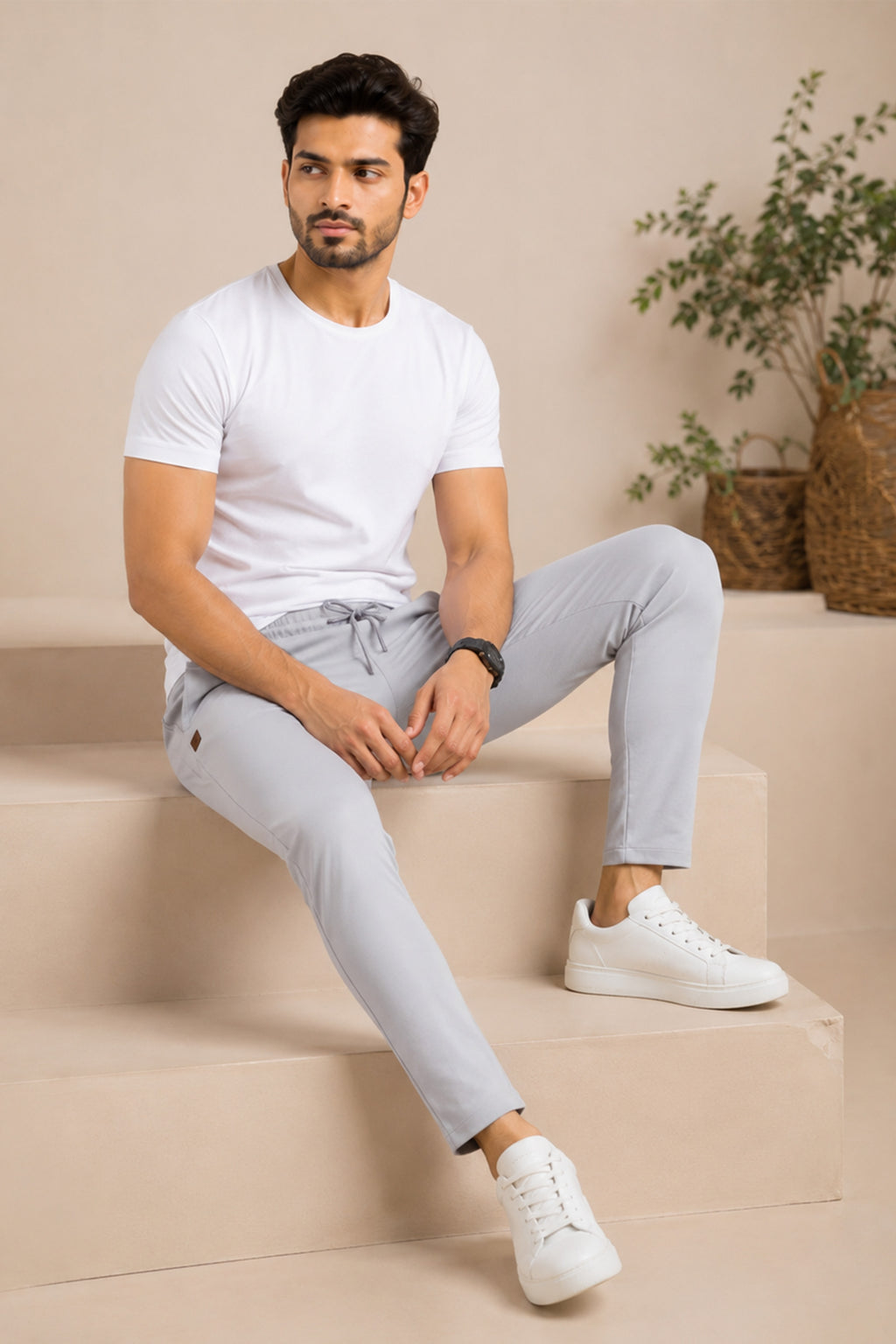VAPOUR BLUE COLOR MEN TRACK PANT
