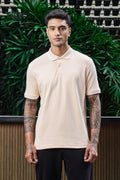 ONE SKY Men's 100% Cotton Polo Self-Design T-Shirt