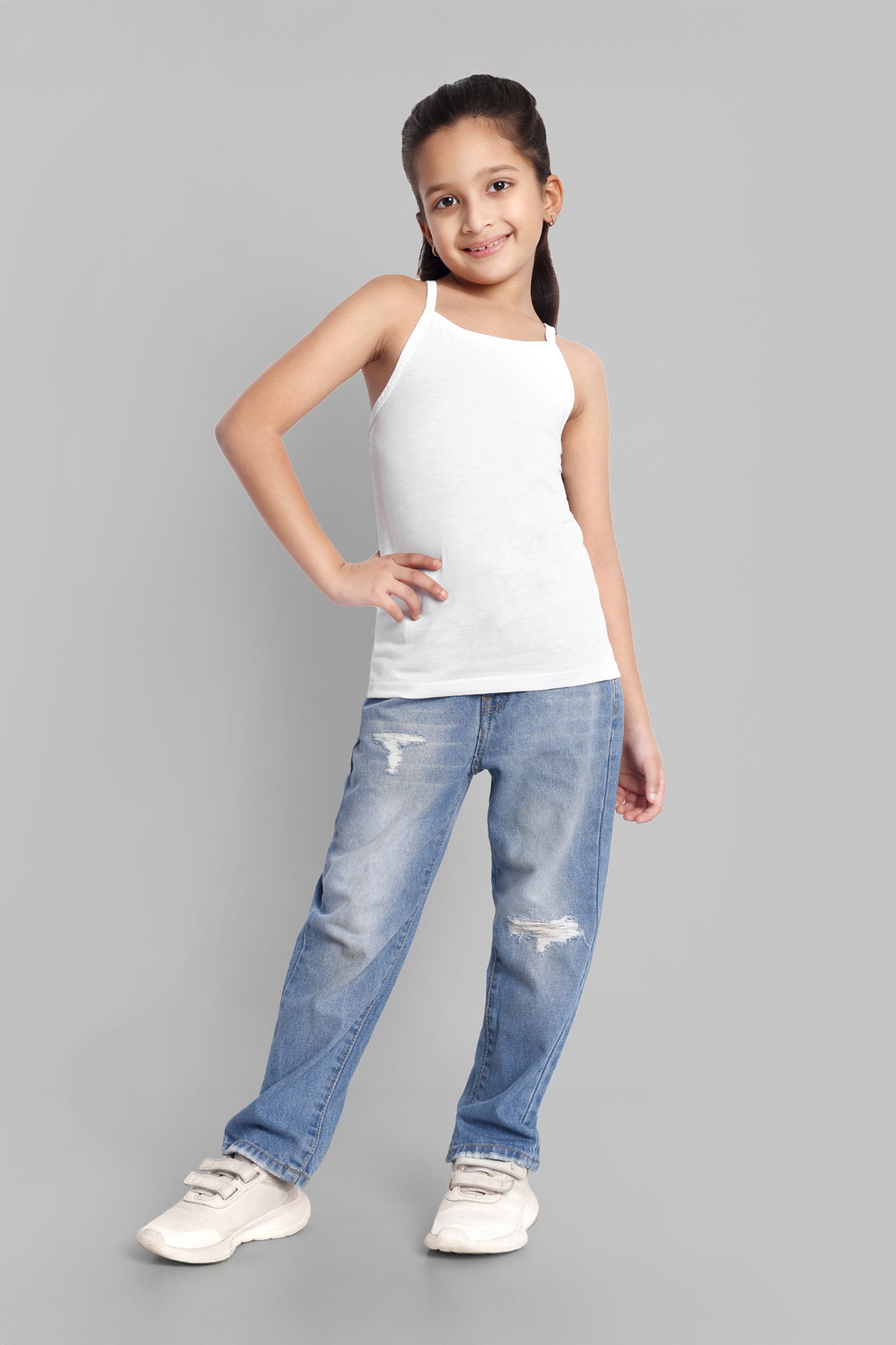 Girls Cotton White Camisole