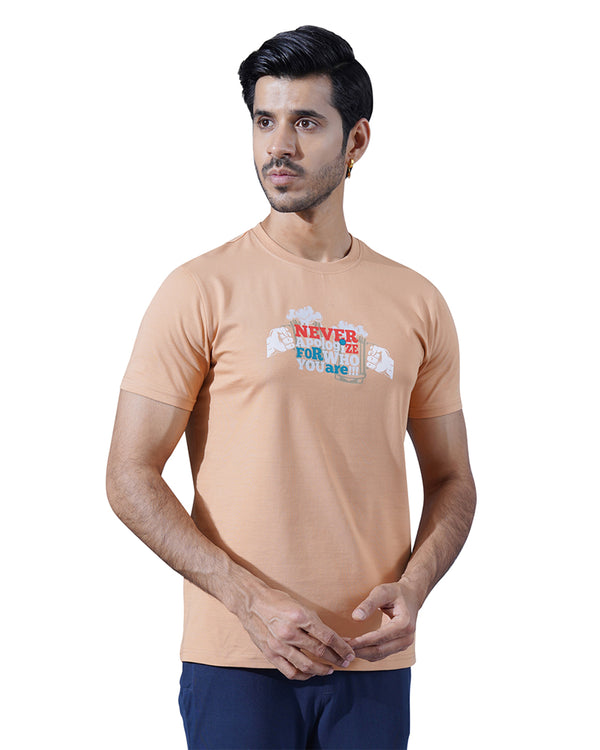 MENS PRINTED BISCUIT ROUND NECK TSHIRT