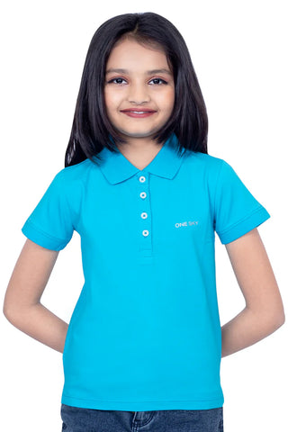 Girls Scuba Blue Polo T-Shirt