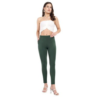 Women Military Green Regular Legging