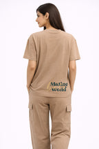 BROWN WOMEN H/S CO-ORD SET