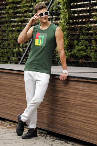 ONE SKY MEN GREENER PASTURES PRINTED MENS TANK