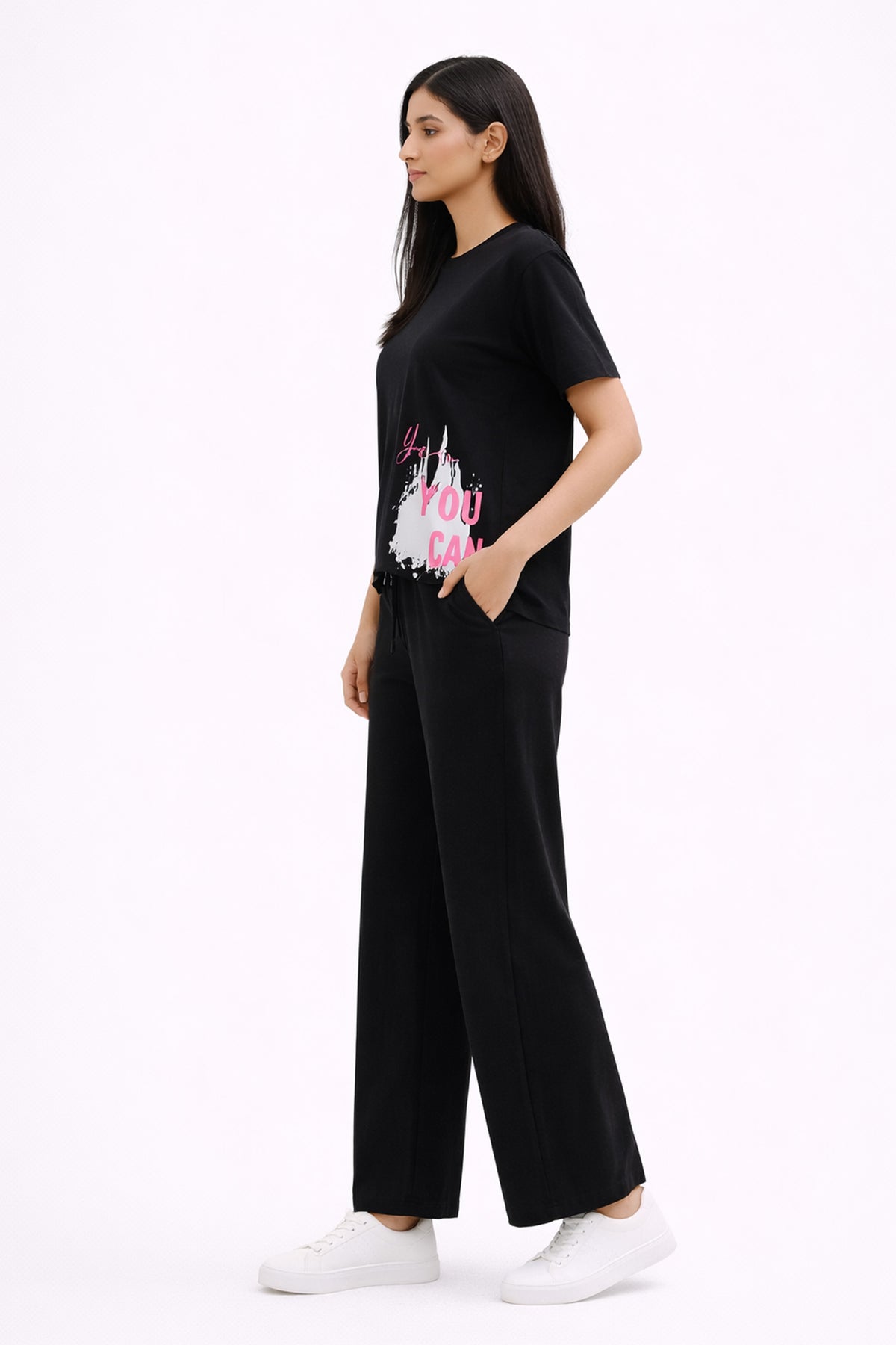 BLACK WOMEN H/S CO-ORD SET