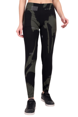 ONE SKY WOMEN BLACK AOP SOLID LEGGINGS