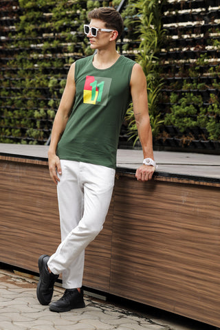 ONE SKY MEN GREENER PASTURES PRINTED MENS TANK