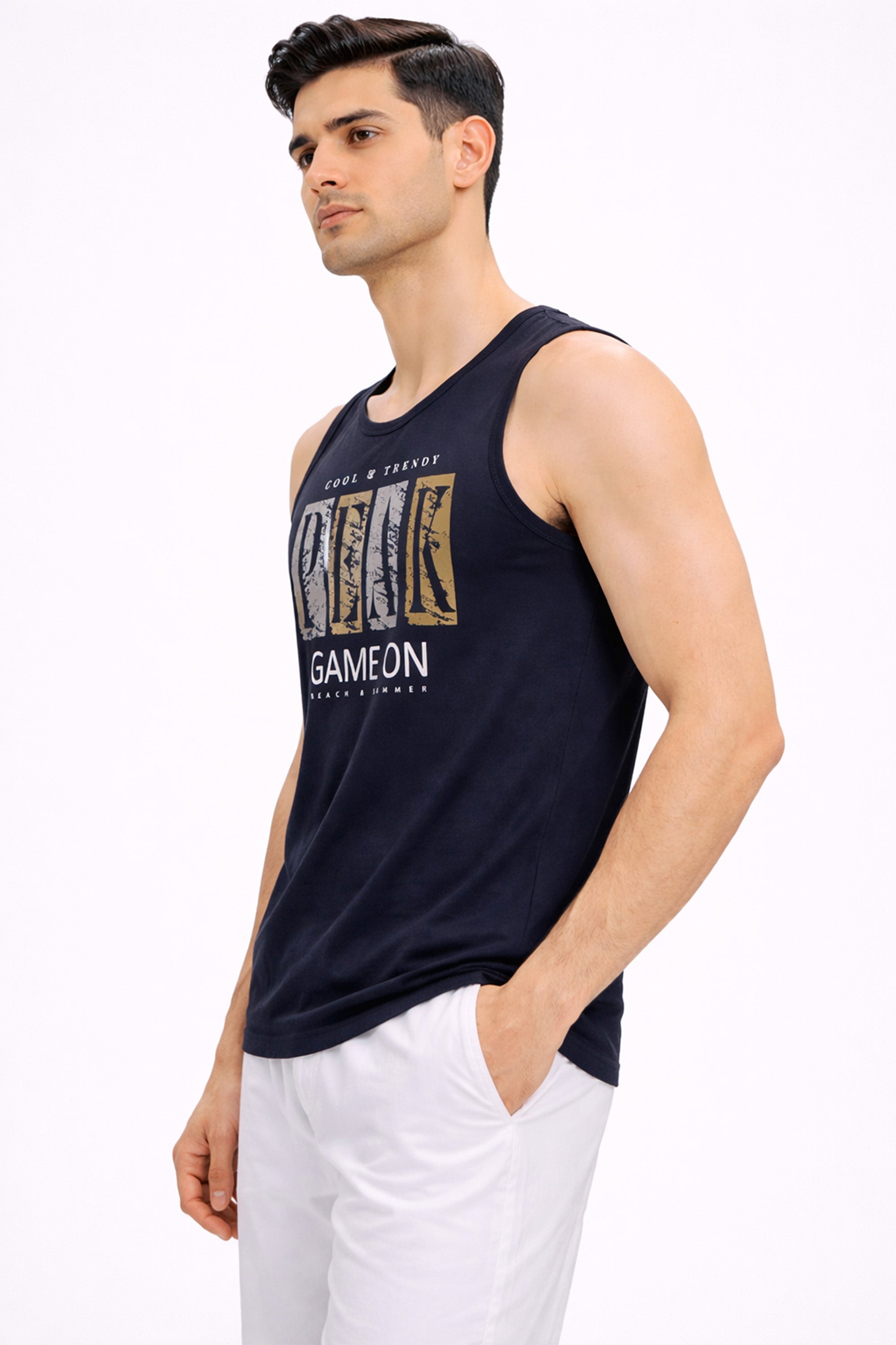 NAVY COLOR MEN TANK TOP